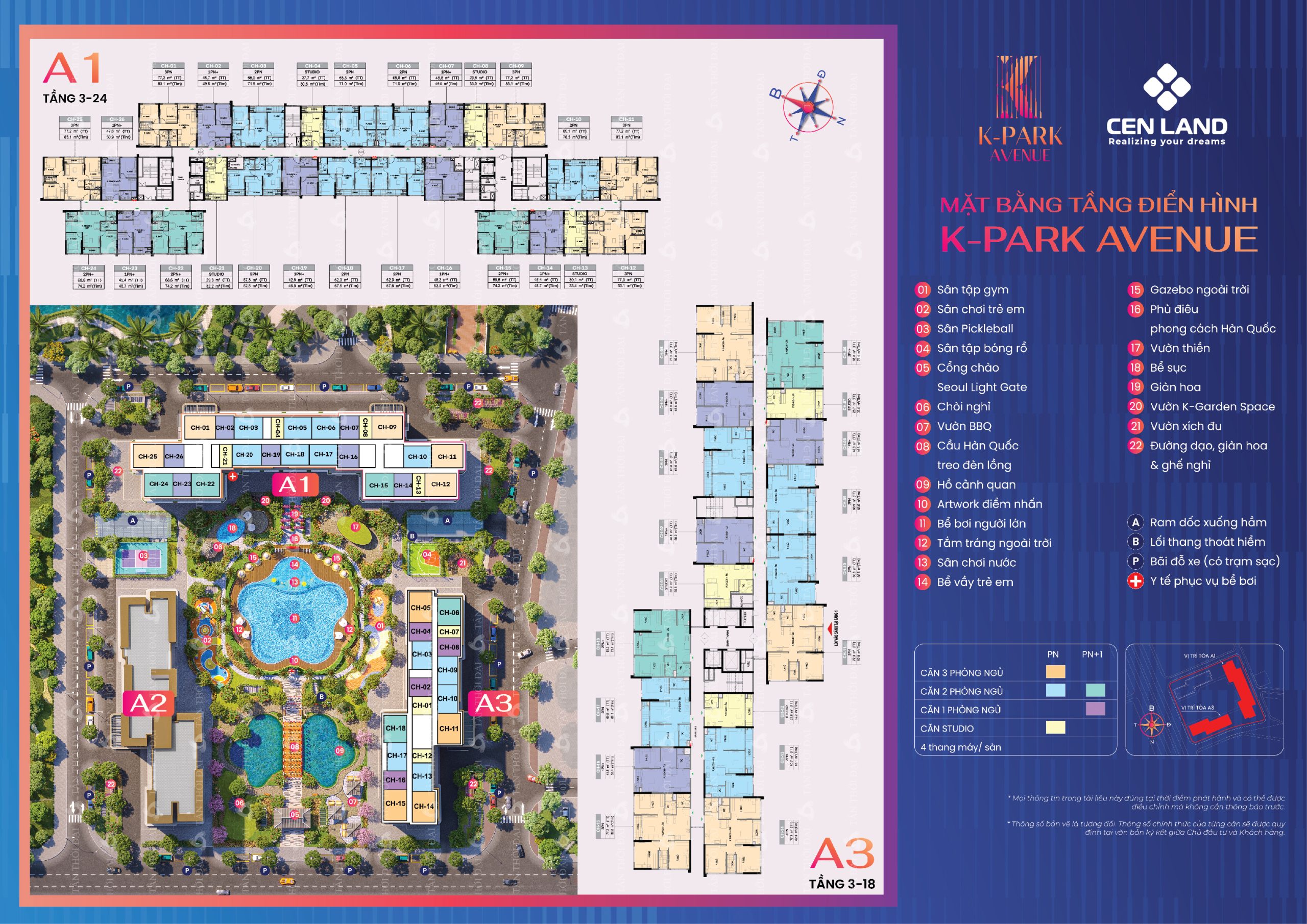 Mặt bằng phân khu K park avenue