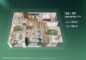 Căn hộ 3 phòng ngủ The Sentosa vinhomes star city